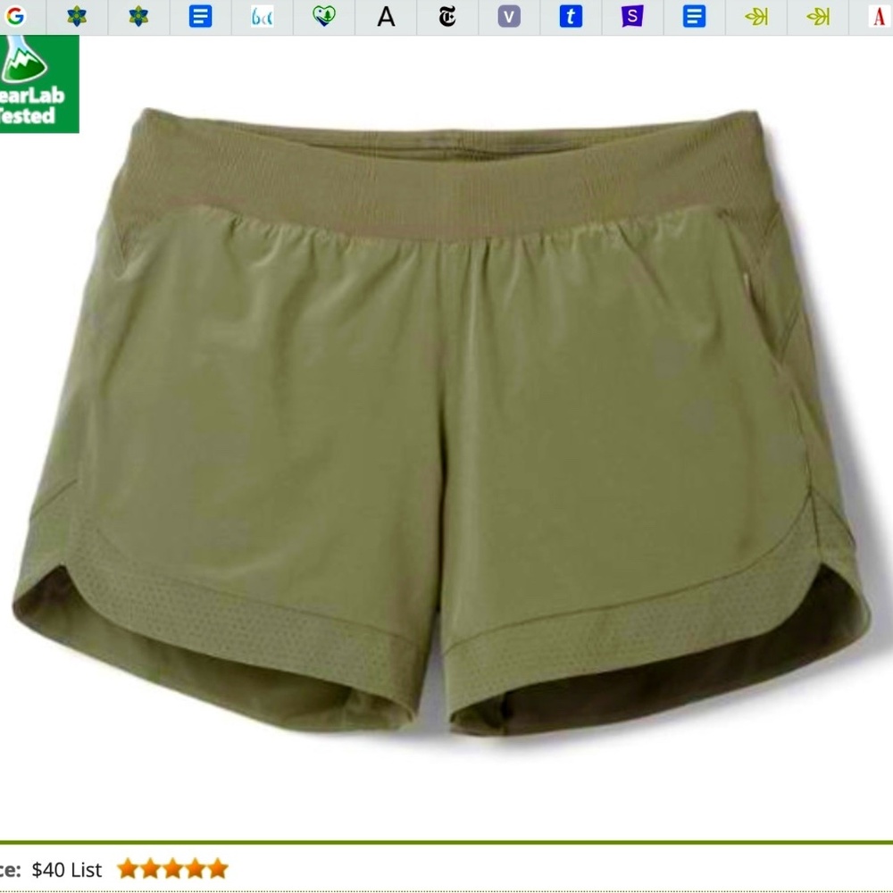 NWT REI Active Pursuits athletic shorts 4.5" Sz Sm Asparagus